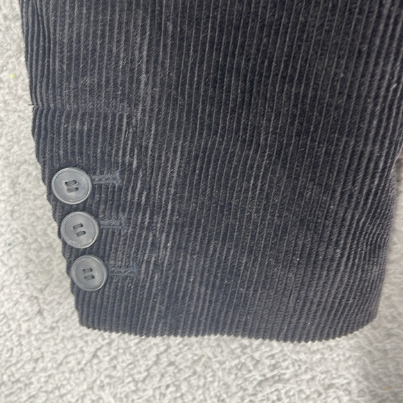 H&M brown corduroy three button long coat pockets men’s 38 medium collar jacket - Picture 6 of 14